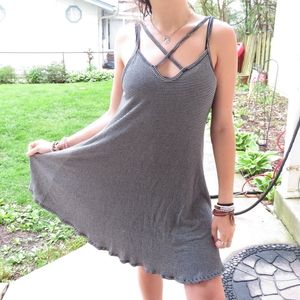 Striped Flowy Dress with Open Back